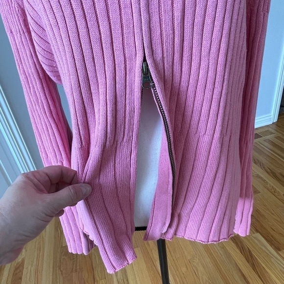 J.Jill silk and cotton zip front cardigan size large layer work date career - Picture 10 of 16